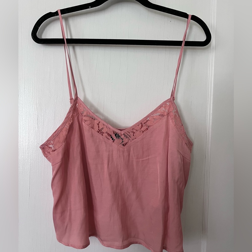 Lulus - Pink/Blush Tank Top with lace top